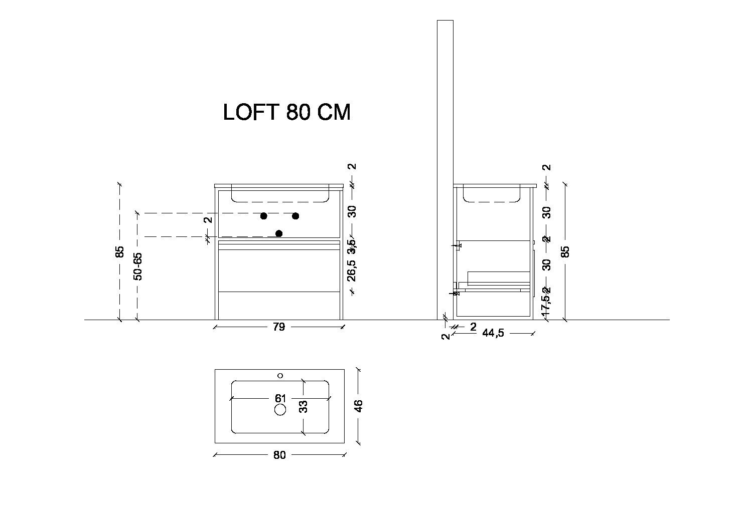 Консоль 80 см ArmadiArt Loft 893-080