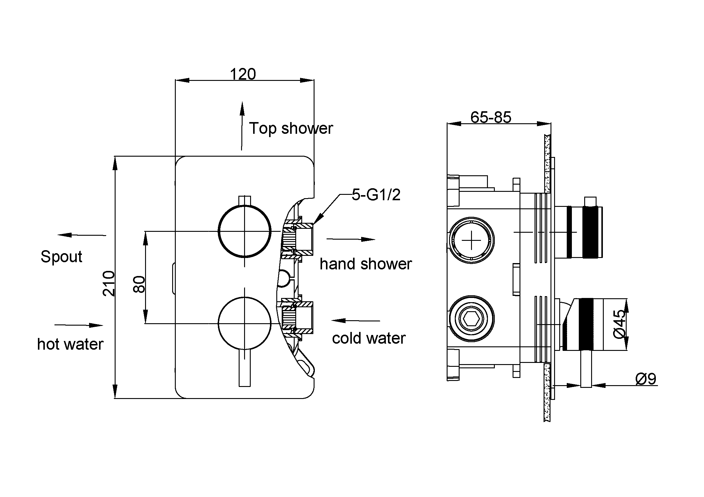 Комплект для душа Boheme Cell 427-GM/135-3-GM/625-GM
