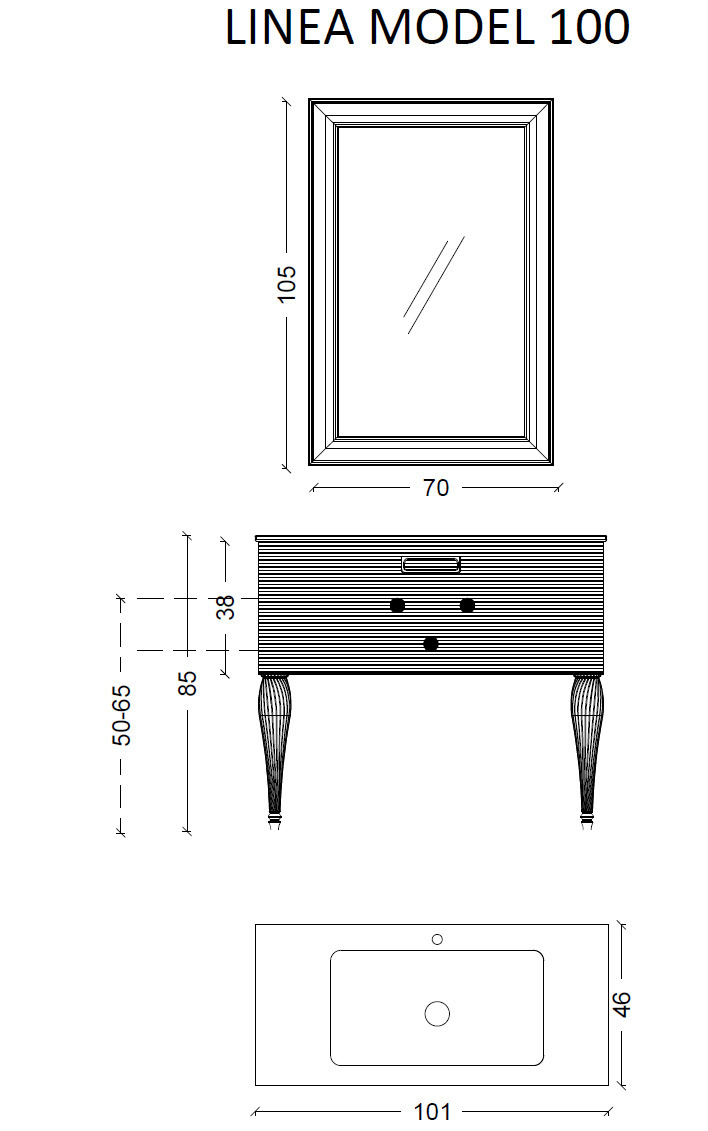 Тумба под раковину 100 см ArmadiArt Vallessi Avantgarde Linea 842-100-WG
