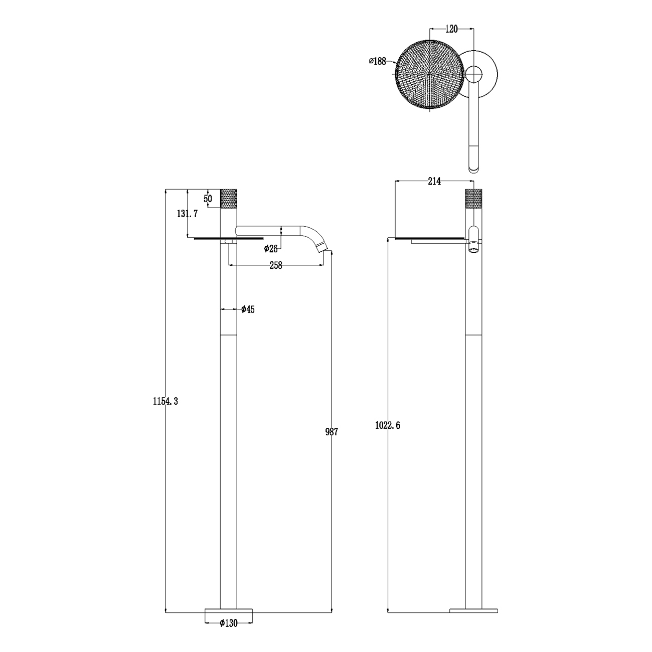 Смеситель для раковины Boheme Stick 120-CB