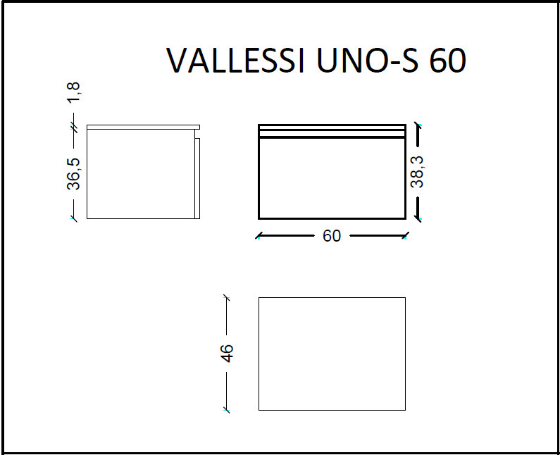 Тумба под столешницу 60 см ArmadiArt Vallessi Uno-S 897-060-A glossy