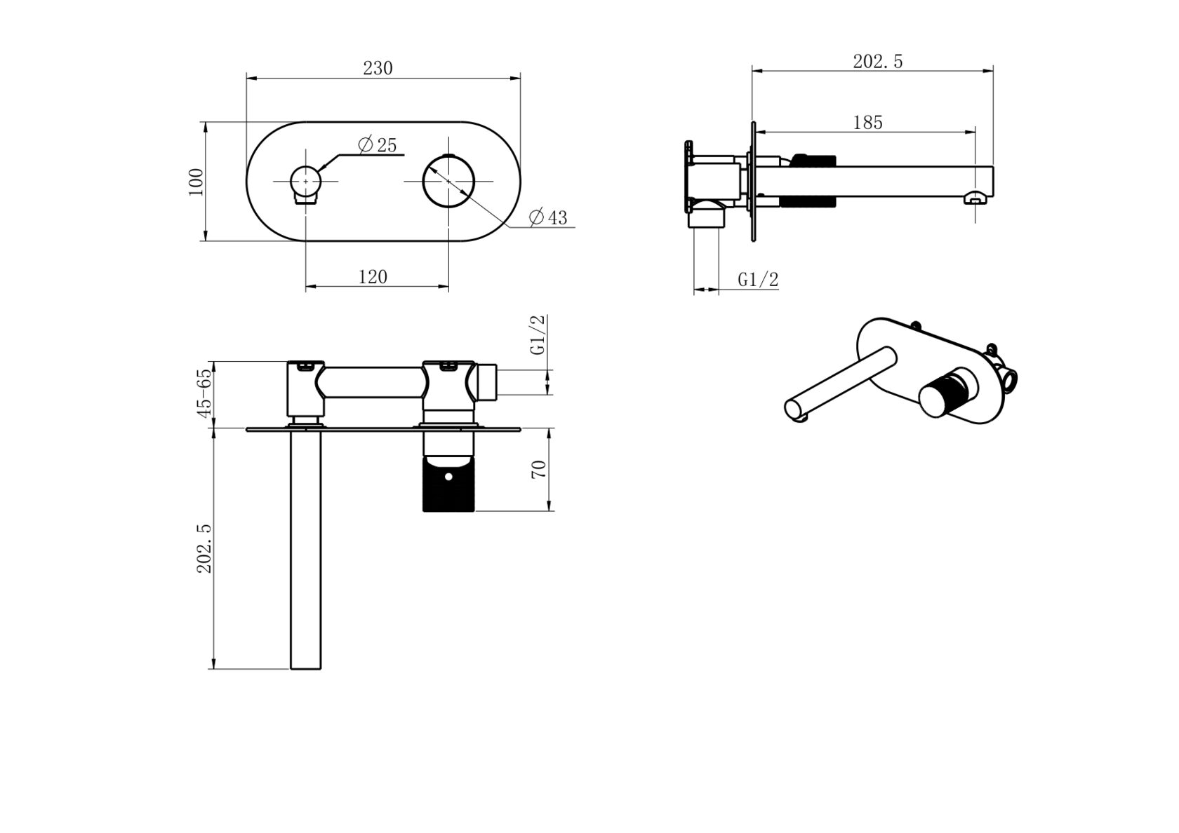 Смеситель для раковины Boheme Stick 125-BB.2