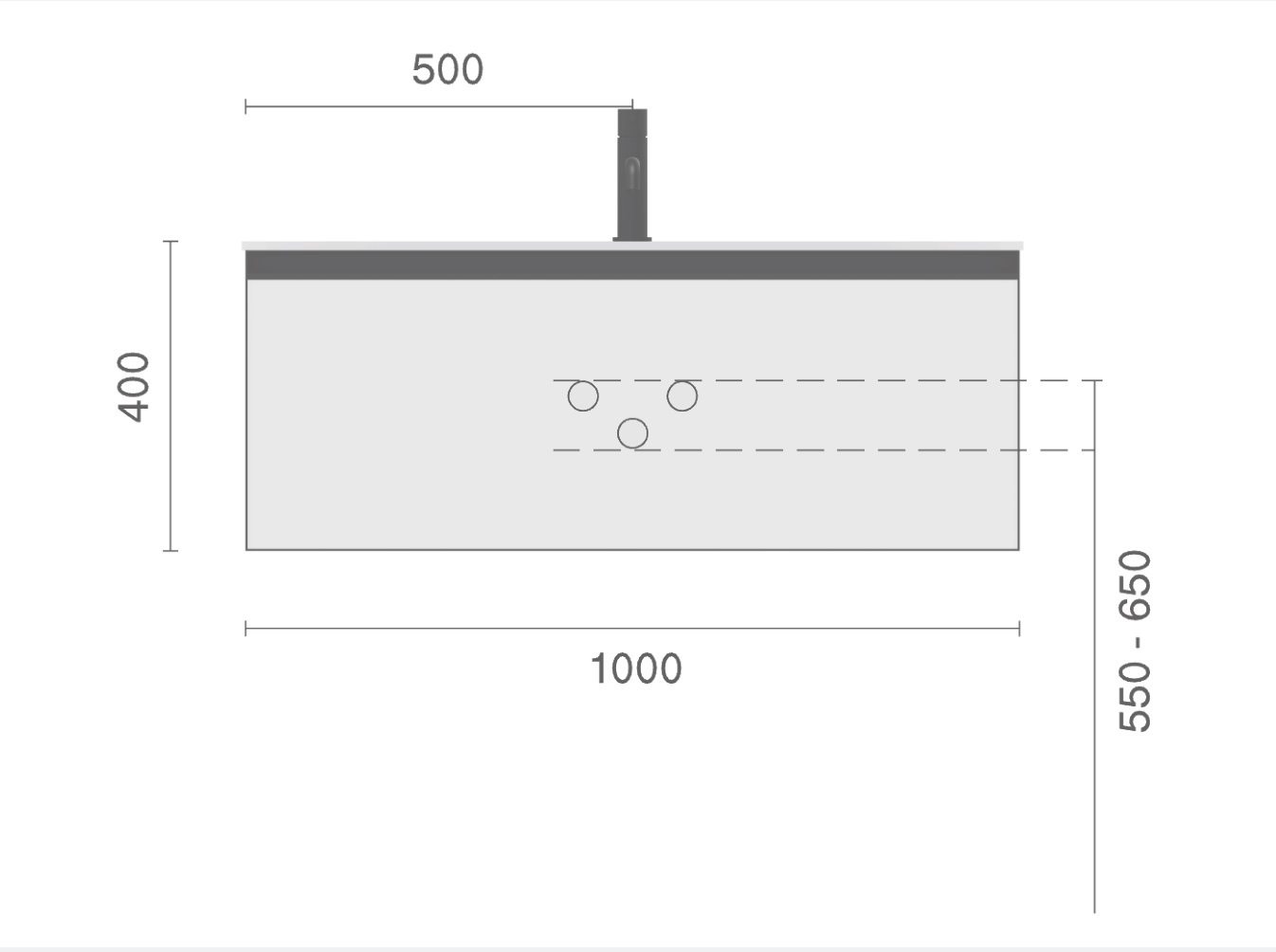 Тумба с раковиной 100 см с подсветкой ArmadiArt Quatro 790-M1-100-CM-RIB-MG-LED/793-100-W