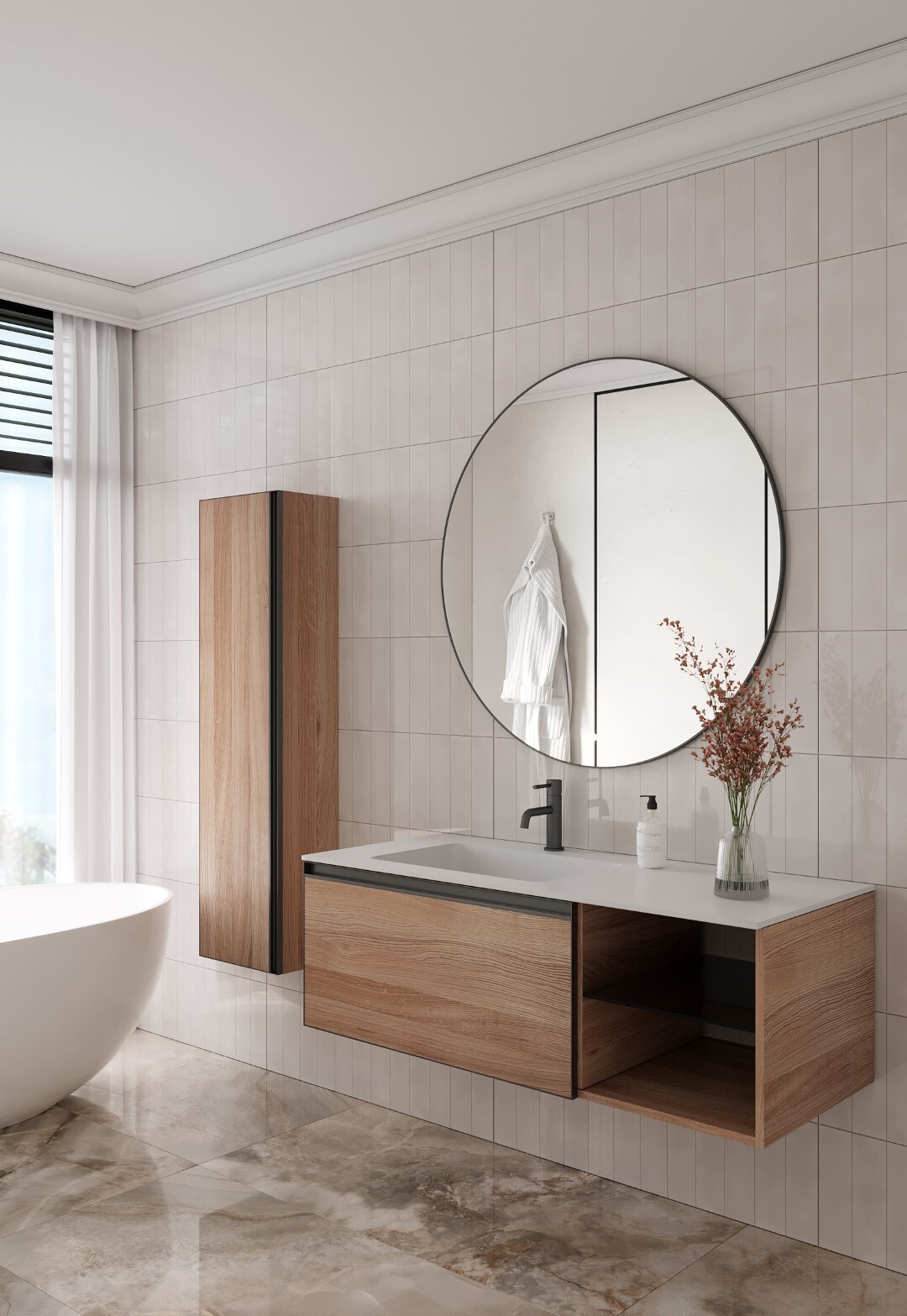 Тумба под раковину 120 см ArmadiArt Quatro 6 790-M6-120-W-A