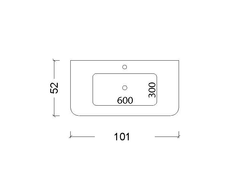 Раковина без отверстия 100 см ArmadiArt Voi 786-100-L