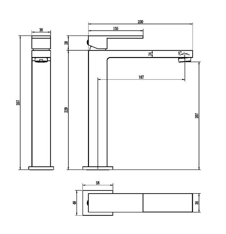 Смеситель для раковины Boheme Qubic 472-NB