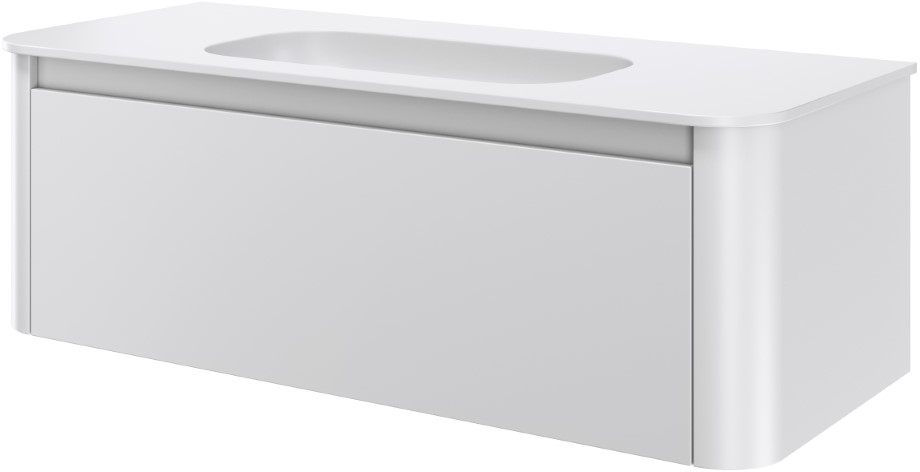 Тумба с раковиной без отверстия 120 см ArmadiArt Voi 782-120-MW/786-120-MW