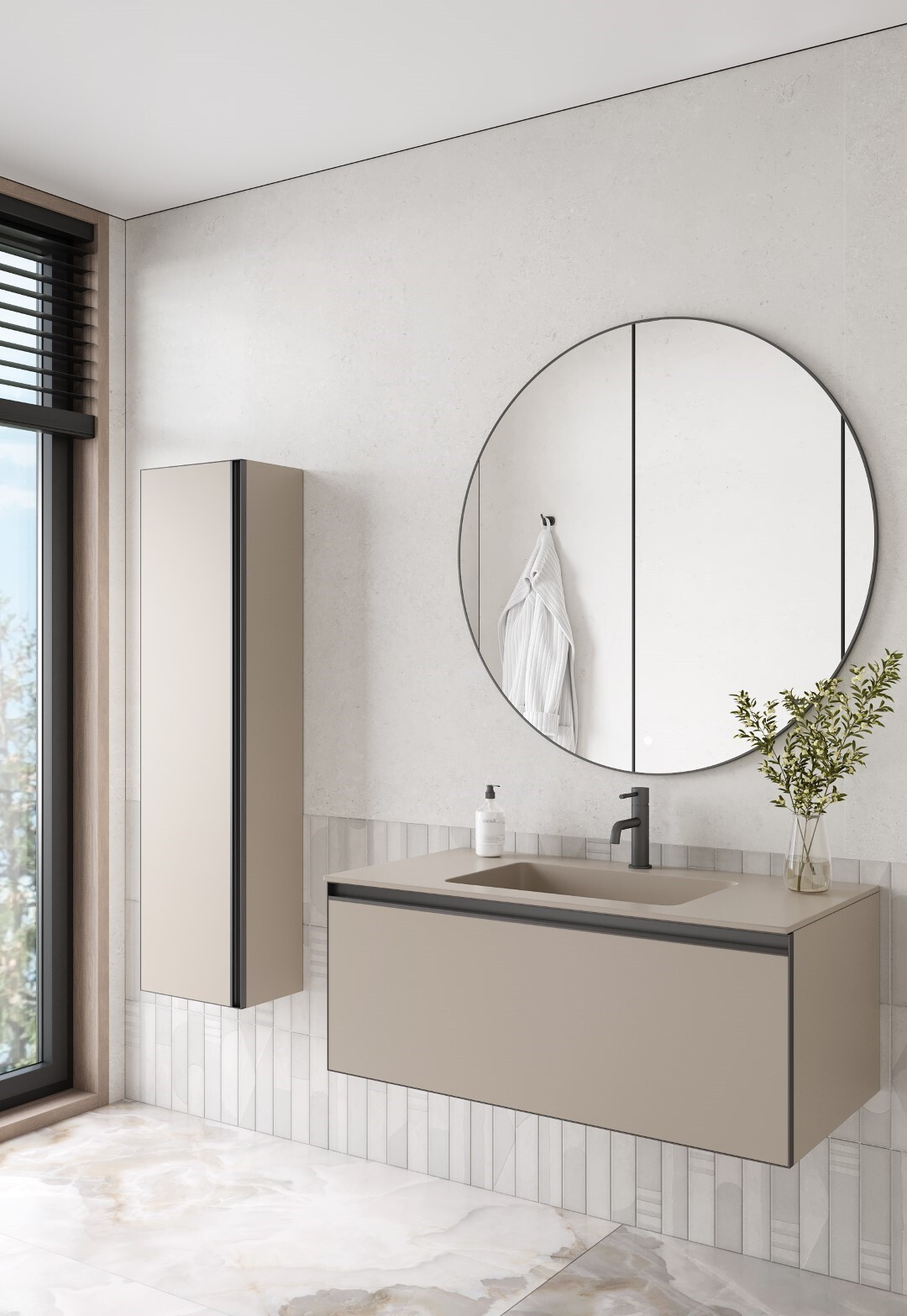 Тумба с раковиной 100 см ArmadiArt Quatro 790-M1-100-D-A/793-100-D