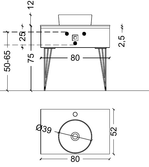 Консоль 80 см ArmadiArt Lucido 770-080-BB
