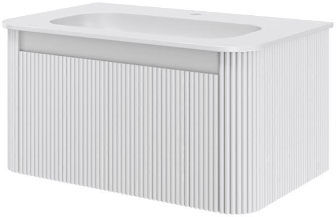 Тумба с раковиной 80 см ArmadiArt Voi 782-080-R-MW/786-080-MW
