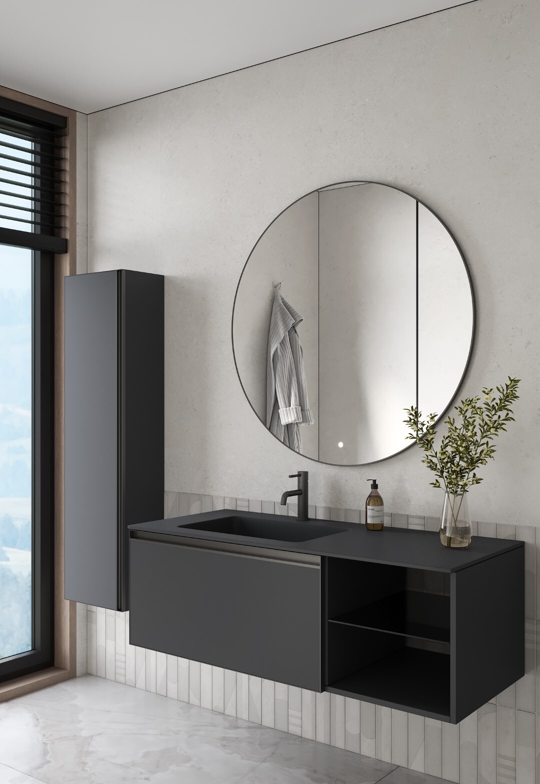 Тумба с раковиной 120 см ArmadiArt Quatro 790-M6-120-A-A/793-120-A-L