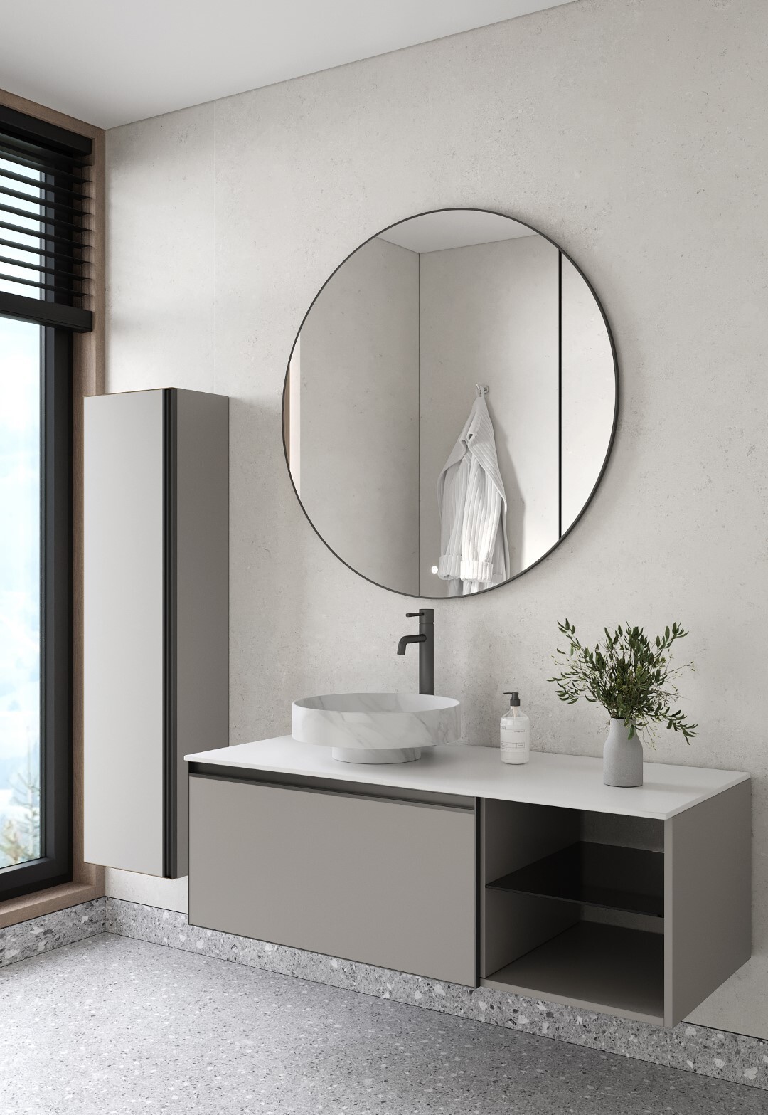 Тумба с раковиной 120 см ArmadiArt Quatro 790-M6-120-L-A/792-120-W/801-CLCT