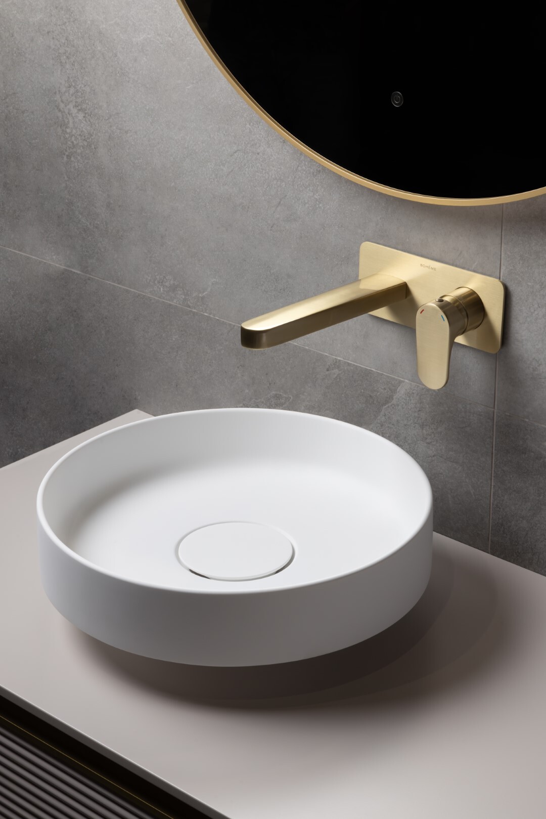Раковина накладная Ø40 см ArmadiArt Sole Corian 801-MW