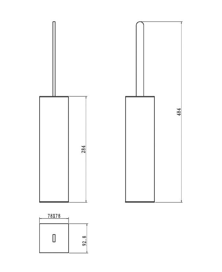 Туалетный ершик Boheme Qubic 10949-W-G