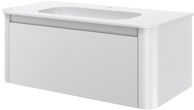 Тумба с раковиной 100 см ArmadiArt Voi 782-100-MW/786-100-MW