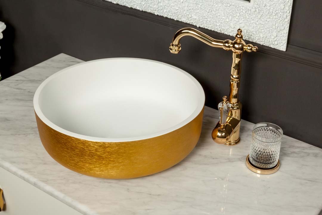 Раковина накладная Ø41,5 см ArmadiArt Sole Corian 819-G