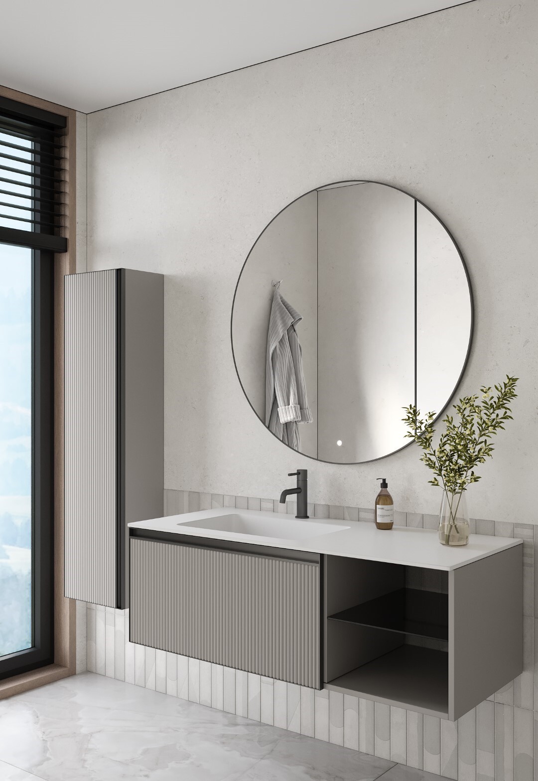 Тумба под раковину 120 см ArmadiArt Quatro 6 790-M6-120-L-RIB-A