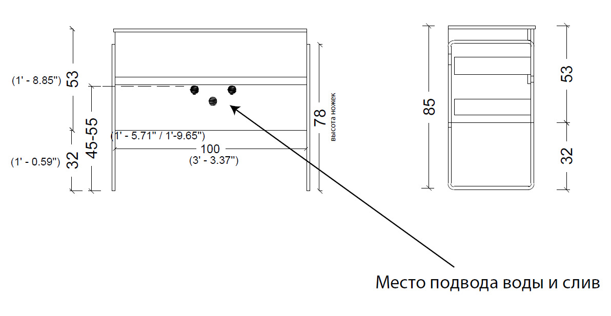 Тумба под раковину 100 см ArmadiArt Vallessi 837-100-L
